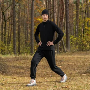 250 Zip Neck & Sweatpants Zweiteiler für Herren in Schwarz